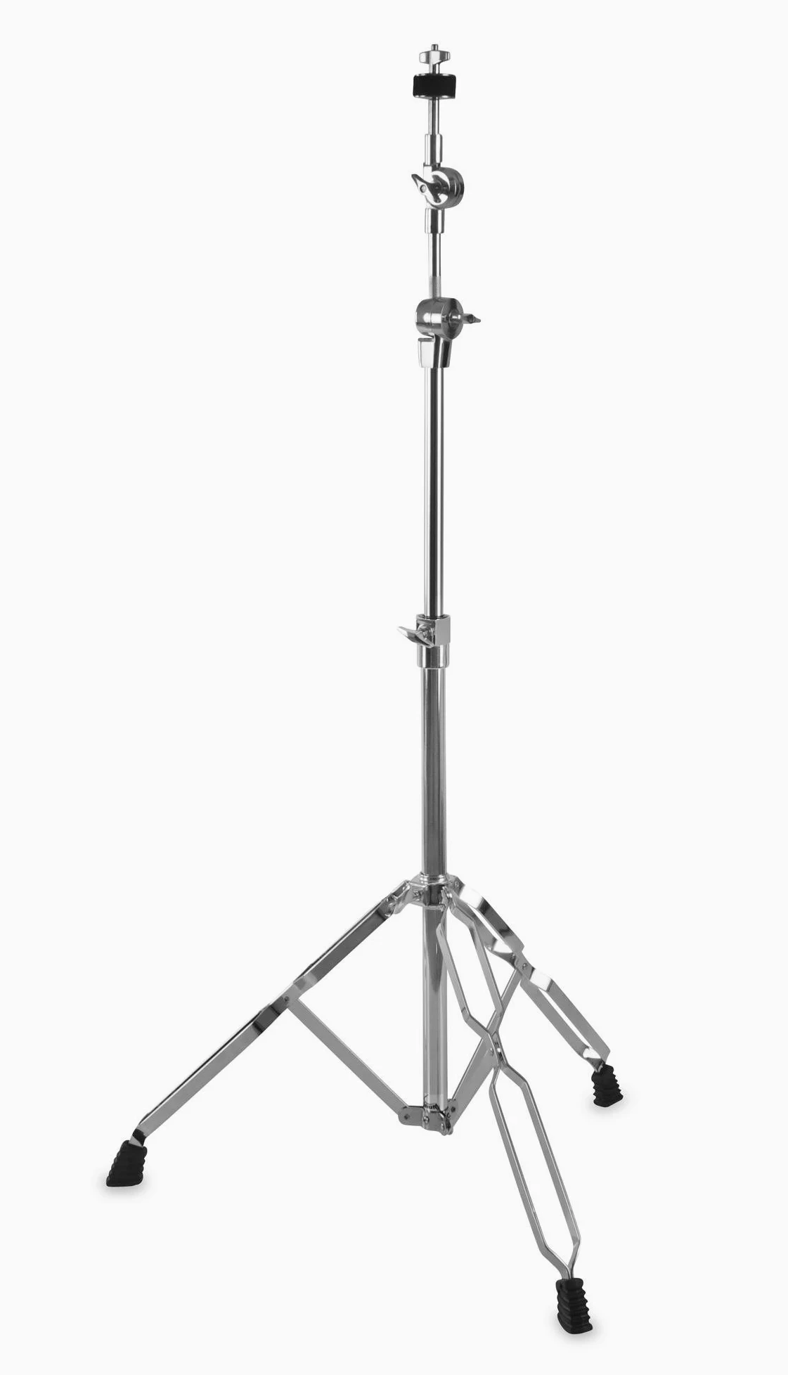 XDrum Galgenbeckenständer Semi - Cymbal Boom Stand für Schlagzeug - höhenverstellbar 84 bis 157 cm - 39 cm Galgen - doppelstrebig - Zahnkranz Gelenke - klappbar - ohne Becken - Chrom