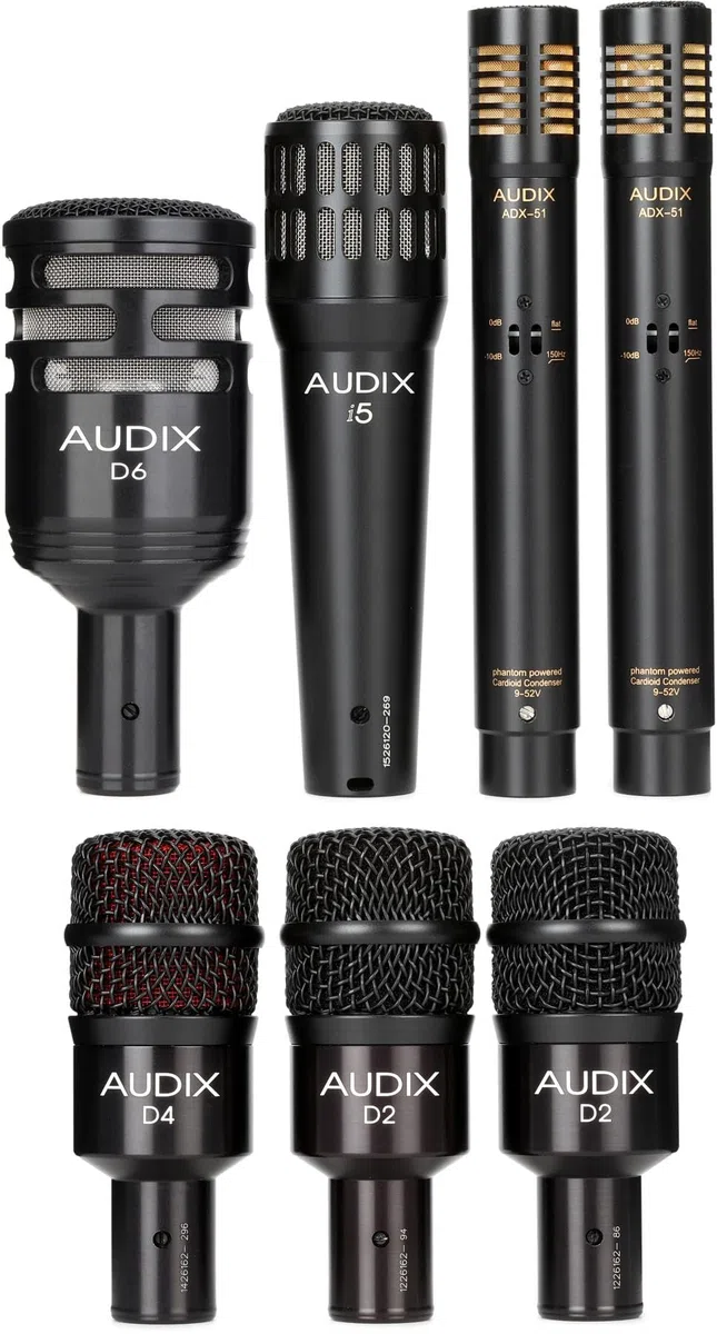 Audix DP-7 Mikrofon-Zusammenstellung für Drum-Sets mit 7 Mikrofonen und Zubehör