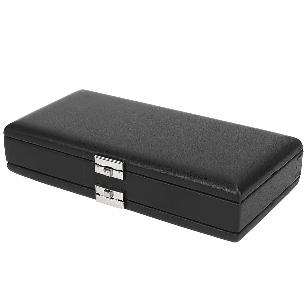 Fagottrohr-Aufbewahrungsbox, 2-lagiges Schwarzes Leder, Feuchtigkeitsbeständig, 20 Rohrblätter, Musikinstrumenten-Zubehör