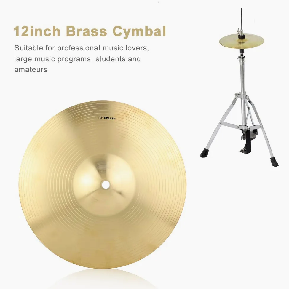 Becken-Trommel, 12-Zoll-Messing-Becken-Musikinstrument-Ersatz-Zubeh?r-Schlagzeug-Set Percussion Instrument Play a Musical Instrument