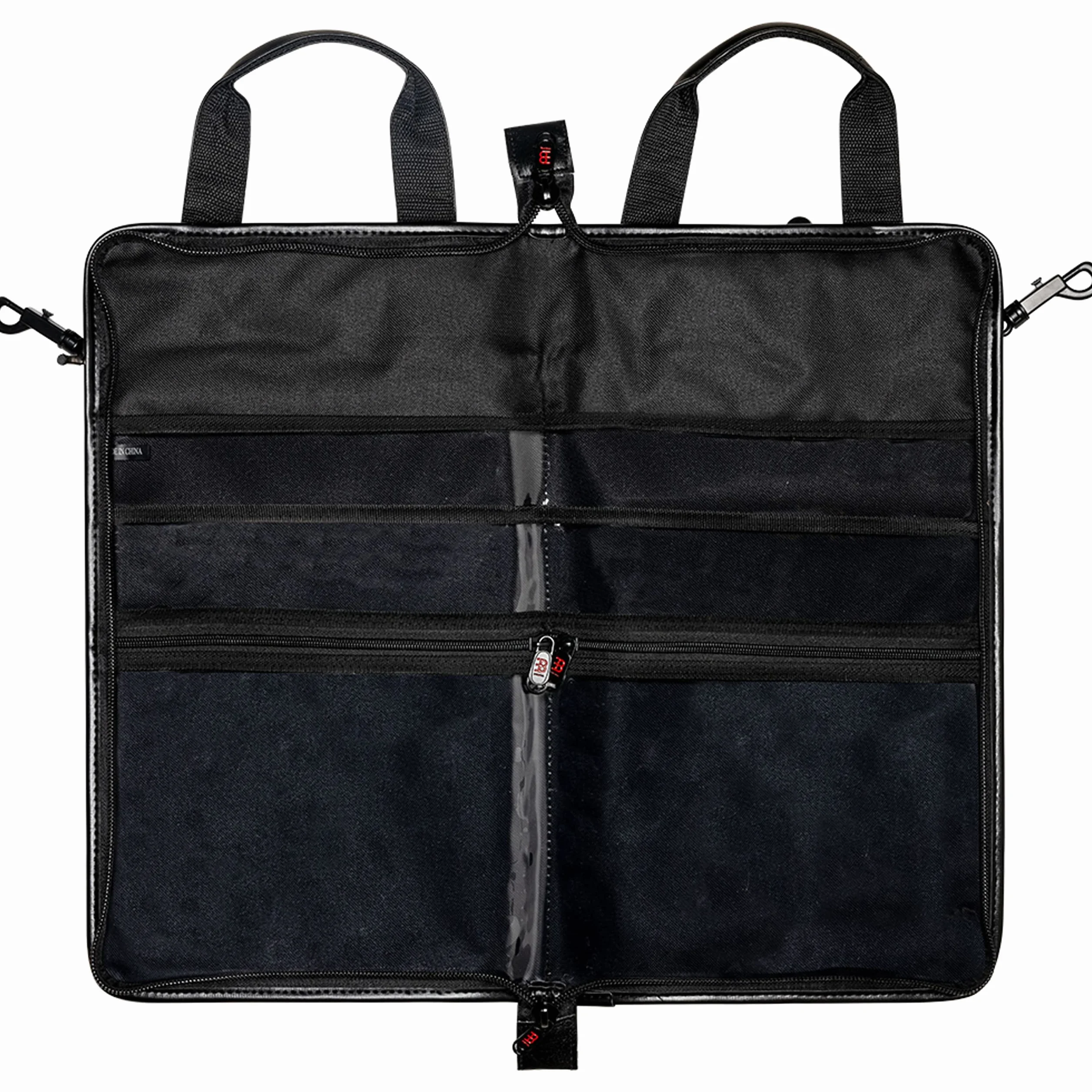 Meinl Cymbals Deluxe Stick Bag – Drumstick Tasche mit Rucksackgurt für Sticks, Rods, Jazz Brushes und Mallets plus externe Fächer – Schlagzeug Zubehör, Schwarz (MDLXSB)