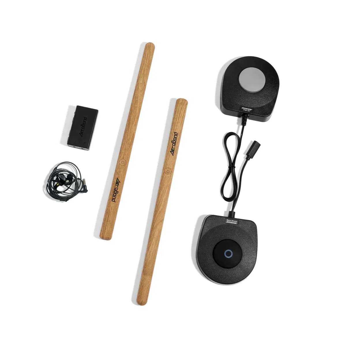 AEROBAND Elektronisches Schlagzeug PocketDrum2 MAX, Air Drum Sticks & Pedals & Bluetooth Adapter, Spielen Sie Schlagzeug überall und jederzeit, 8 Töne und USB Midi Teenager Erwachsener Schlagzeuger