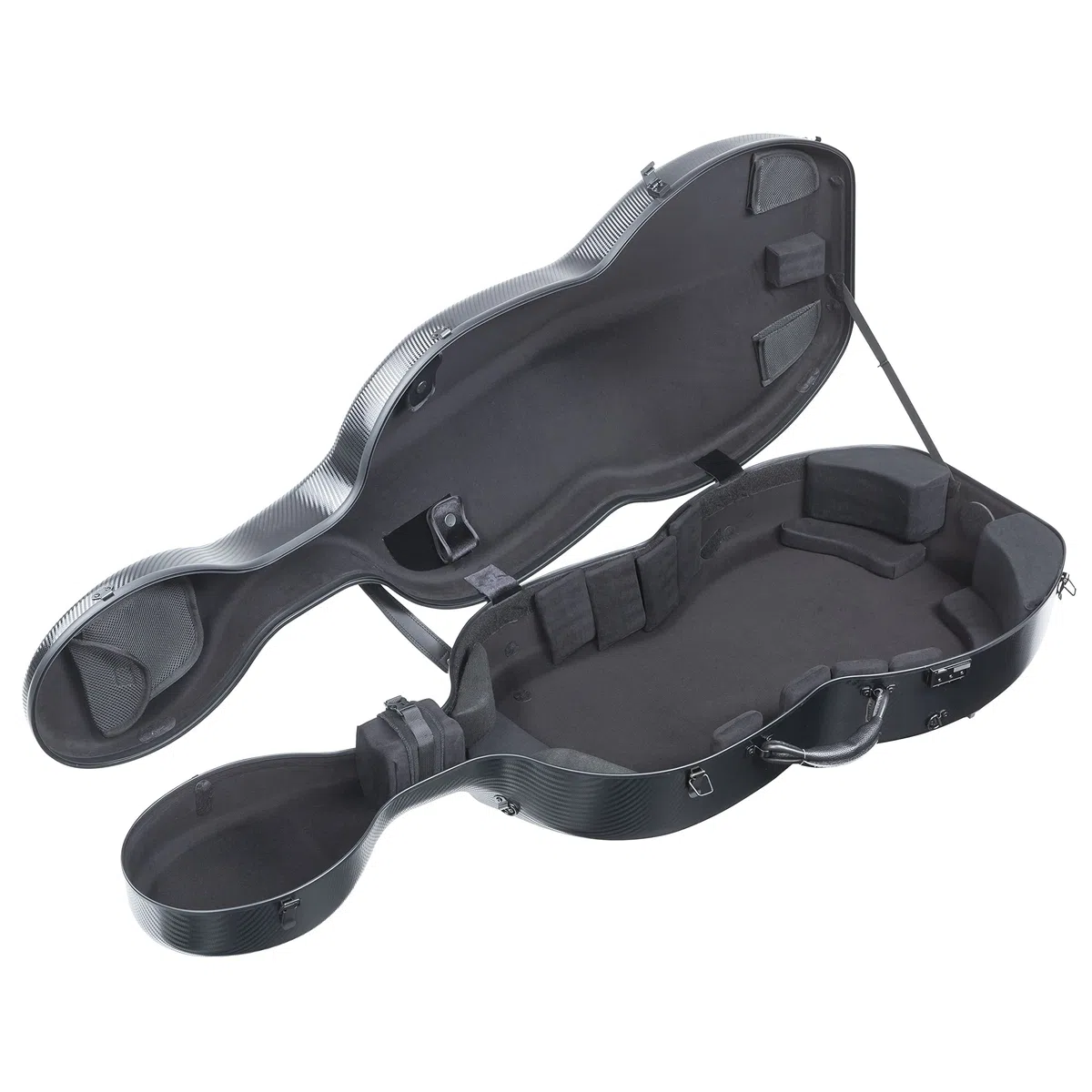 GEWA Celloetui Polycarbonat 4/4 schwarz mit Rucksackriemen und Seitengriff