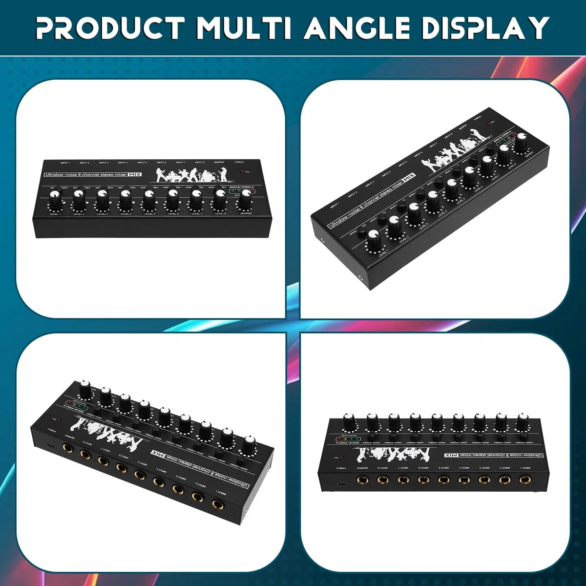 Professioneller 8-Kanal-Stereo-Mixer Tragbarer Sound-Audiomixer mit Low-Noise-Funktion für die Aufnahme Von Instrumenten