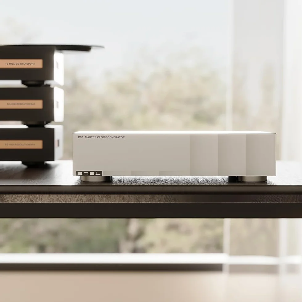 SMSL G1 HiFi Audio Externe Master Uhr, hochpräzises OCXO, Mehrk-Laufwerk + lineares Netzteil, verbessert die Klangqualität für CD-Player/Player/Decoder, kompatibel mit T2/D2R/P2/PL200T/D200/PA200