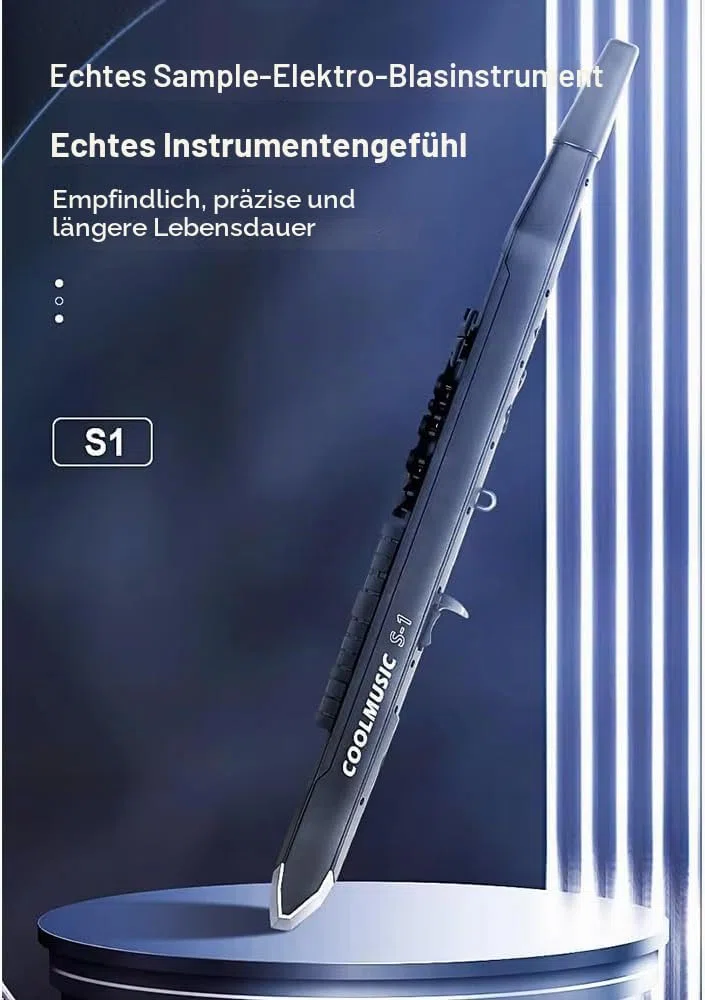 Coolmusic Mini-Saxophon-Instrument, digitales Saxophon-Blasinstrument mit 3 Blasempfindlichkeiten, Aerophon, digitales Blasinstrument