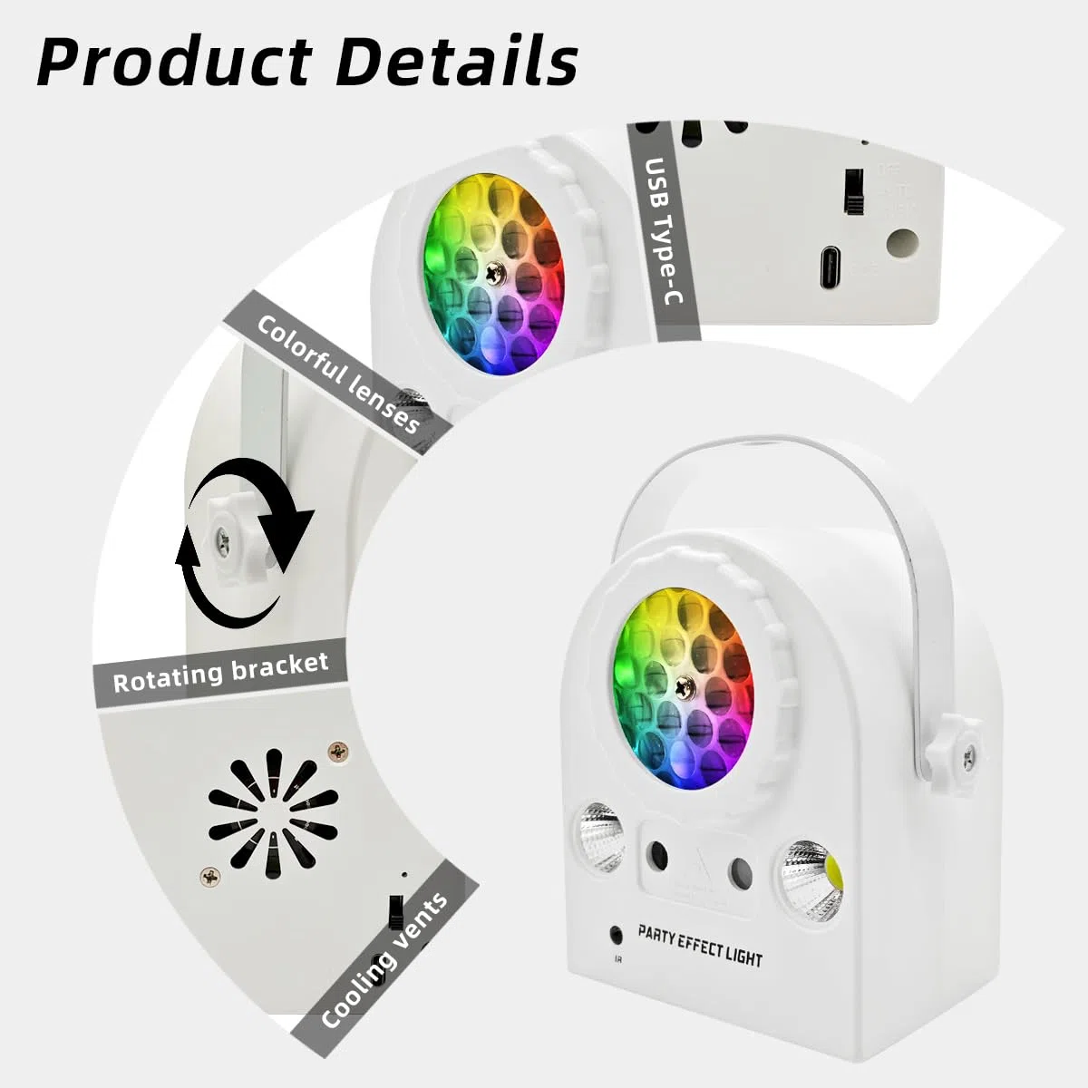 Disco-Partykugel-Licht, aus ABS-Material, mit Fernbedienung, dynamischem LED-Ambientelicht, DJ-Licht, geeignet für Familienfeiern/Partys/Hochzeiten/Bühnenbeleuchtung und andere Anlässe.