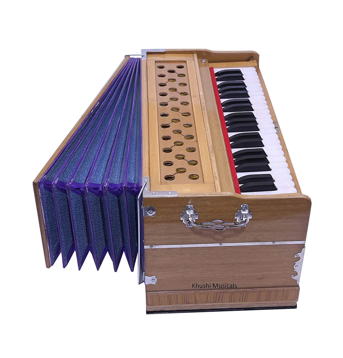 Best Harmonium 9 Stopper, Chudidaar Balg, 42 Tasten, Zwei Stimmzungen, Bassmännlich, Kapler, Harmonium mit Abdeckung (Dark Cream)