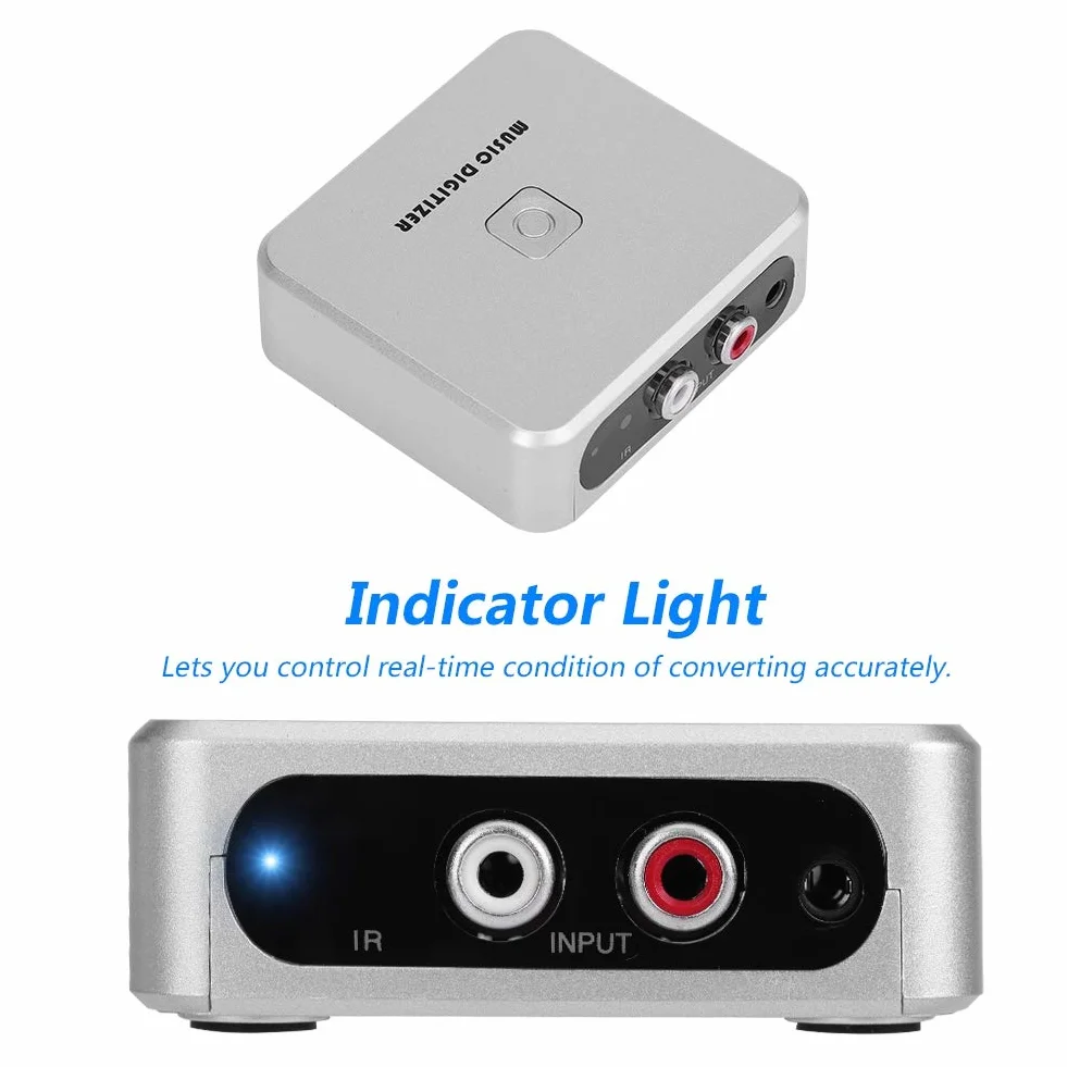 Tangxi MP3-Musik-Digitalisierer CD-Recorder, 3,5 mm Audio & Cinch L R MP3-Recorder-Konverter, 128 Kbps Bitrate Musik-Audio-Aufnahmegerät mit Fernbedienung (unterstützt U-Disk/SD-Karte)