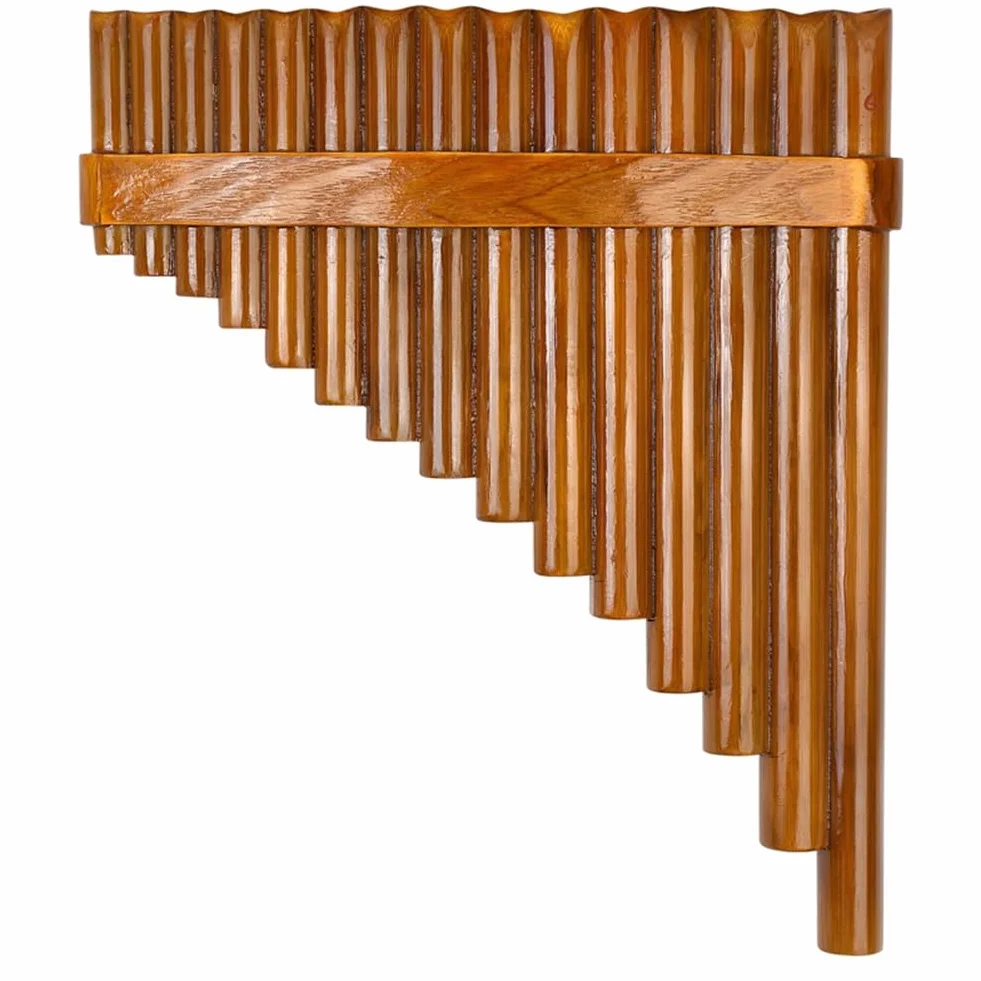 Natürliche Bambusflöte, Panflöten-Blasinstrument, Handgefertigte Panflöte, 15 Töne in G-Dur, Modell für Linkshänder, Einfache Installation, Einfach zu Bedienen