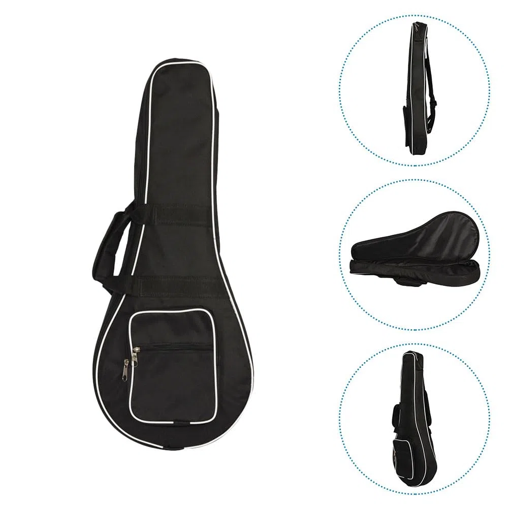 Supvox Mandolinentasche Gepolstert Mit Innentasche Aufbewahrungskoffer Für Mandoline Leichte Schwarze Stofftasche Mit Schloss Für Musiker