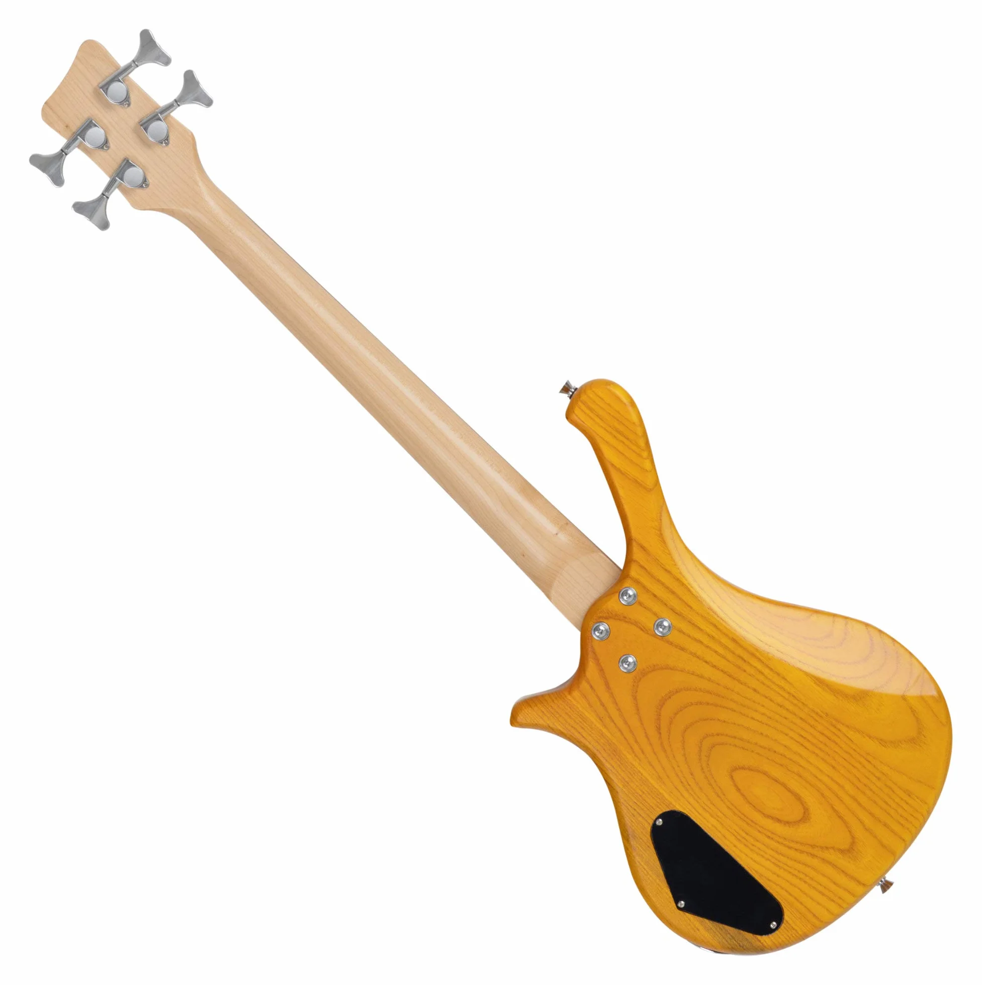 Rocktile TB-4 NHS Traveler E-Bass - 4-saitiger E-Bass im Reiseformat - Body: Erle, Hals: Ahorn - Griffbrett: Technical Ebony - 2 Single Coil-Tonabnehmer - Natural Honey Stain