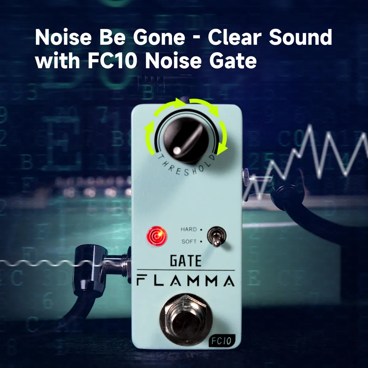 FLAMMA Noise Gate Pedal FC10 Noise Killer Gitarrenpedal Rauschunterdrückungseffekt 2 Modi für E-Gitarre und Bass True Bypass