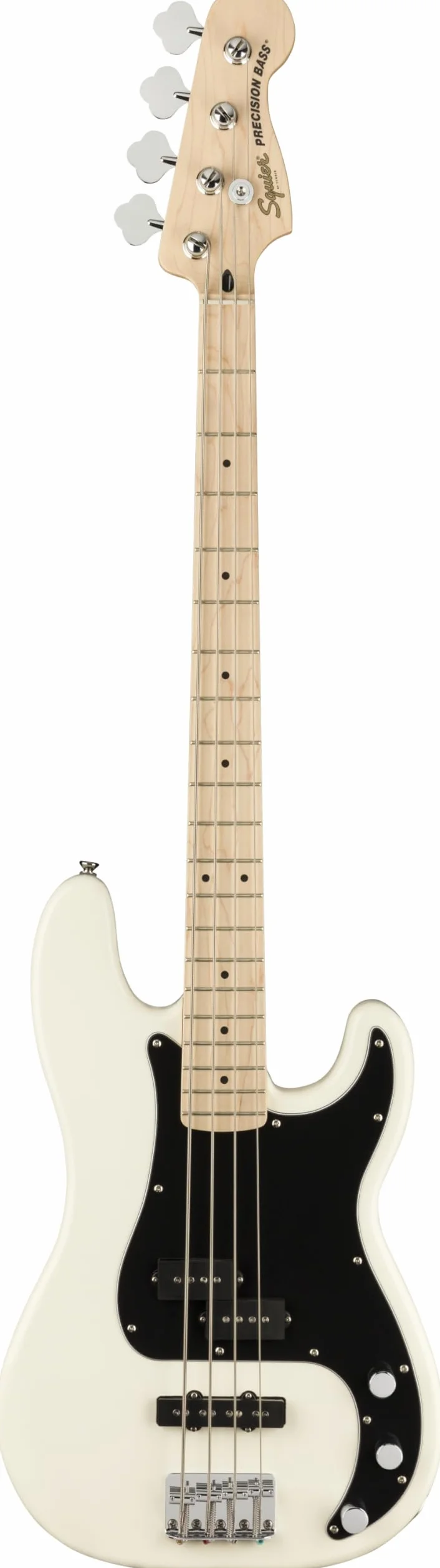 Squier by Fender Affinity Series Precision, E-Bass, Ahorngriffbrett, Olympisch Weiß, Inklusive kostenloser virtueller Kurse auf Fender Play
