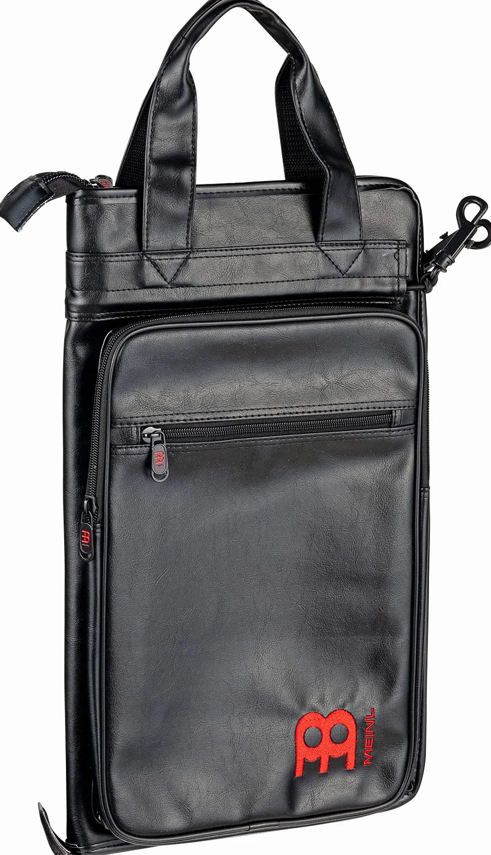 Meinl Cymbals Deluxe Stick Bag – Drumstick Tasche mit Rucksackgurt für Sticks, Rods, Jazz Brushes und Mallets plus externe Fächer – Schlagzeug Zubehör, Schwarz (MDLXSB)