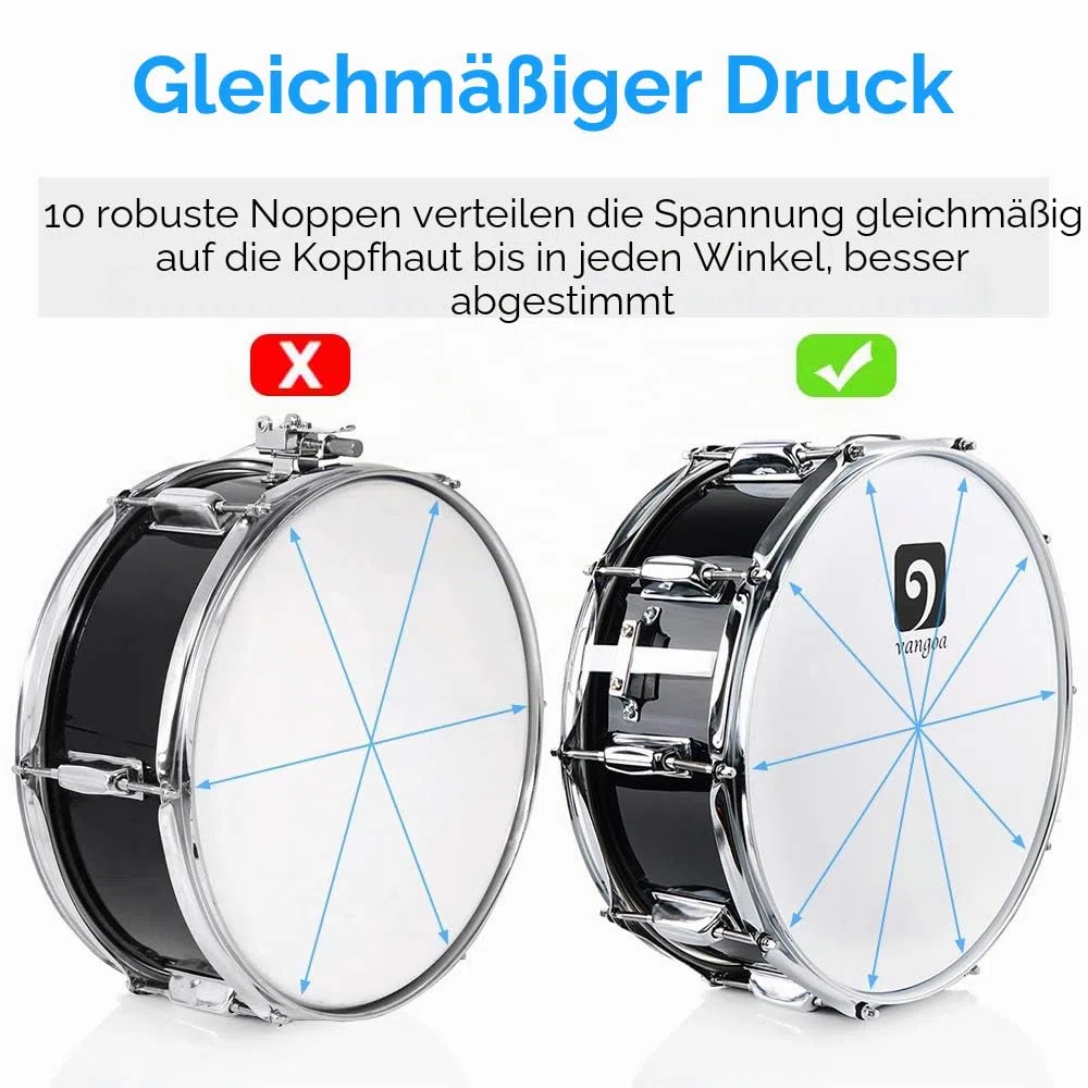Vangoa Snare Drum 14 Zoll Ahornholz Cavity Kleine Trommel Akustik Schlagzeug Snaredrums mit Snare Drähten, Geeignet für Profis, Studenten und Anfänger