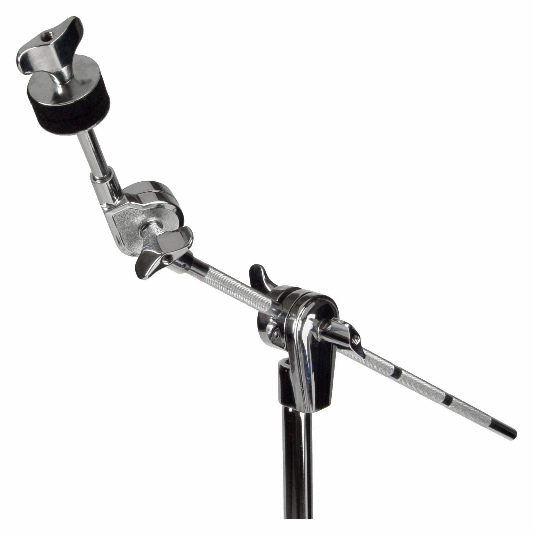 XDrum Beckenständer Pro mit Galgen - Cymbal Boom Stand für Schlagzeug - höhenverstellbar 85 bis 190 cm - versenkbarer 40 cm Galgen - doppelstrebig - Memory Locks - 5,2 kg - Chrom