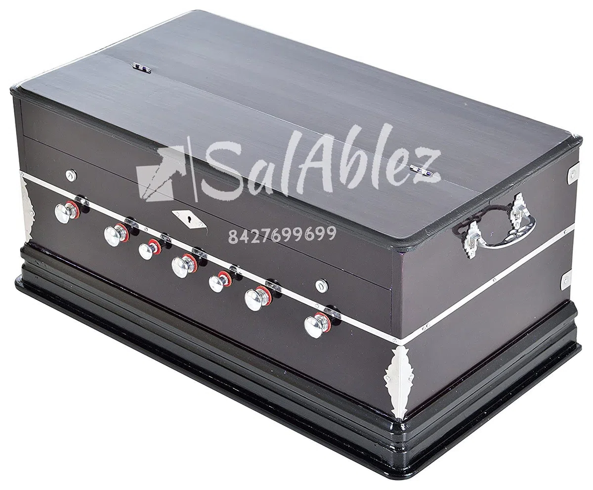 Best Harmonium 7 Stopper, Doppelbalg, 39 Tasten, zwei Stimmzungen (Bass-Stecker), 3 1/4 Oktave, faltbar, tragbar, originales indisches Musikkunstinstrument, klassisches Soundsystem mit
