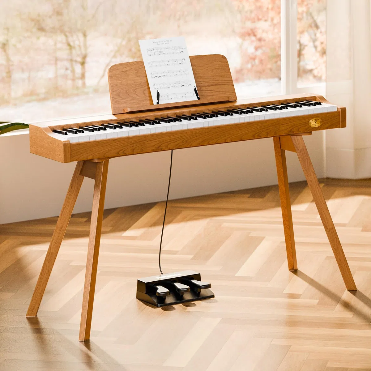 TERENCE P37 E Piano 88 Tasten Hammermechanik Klavier Professionelles Digitalpiano 88-Tasten-Hammerpiano 20W Lautsprecher mit drei Pedalen und Ständer USB-MIDI- und Kopfhöreranschluss Geeignet