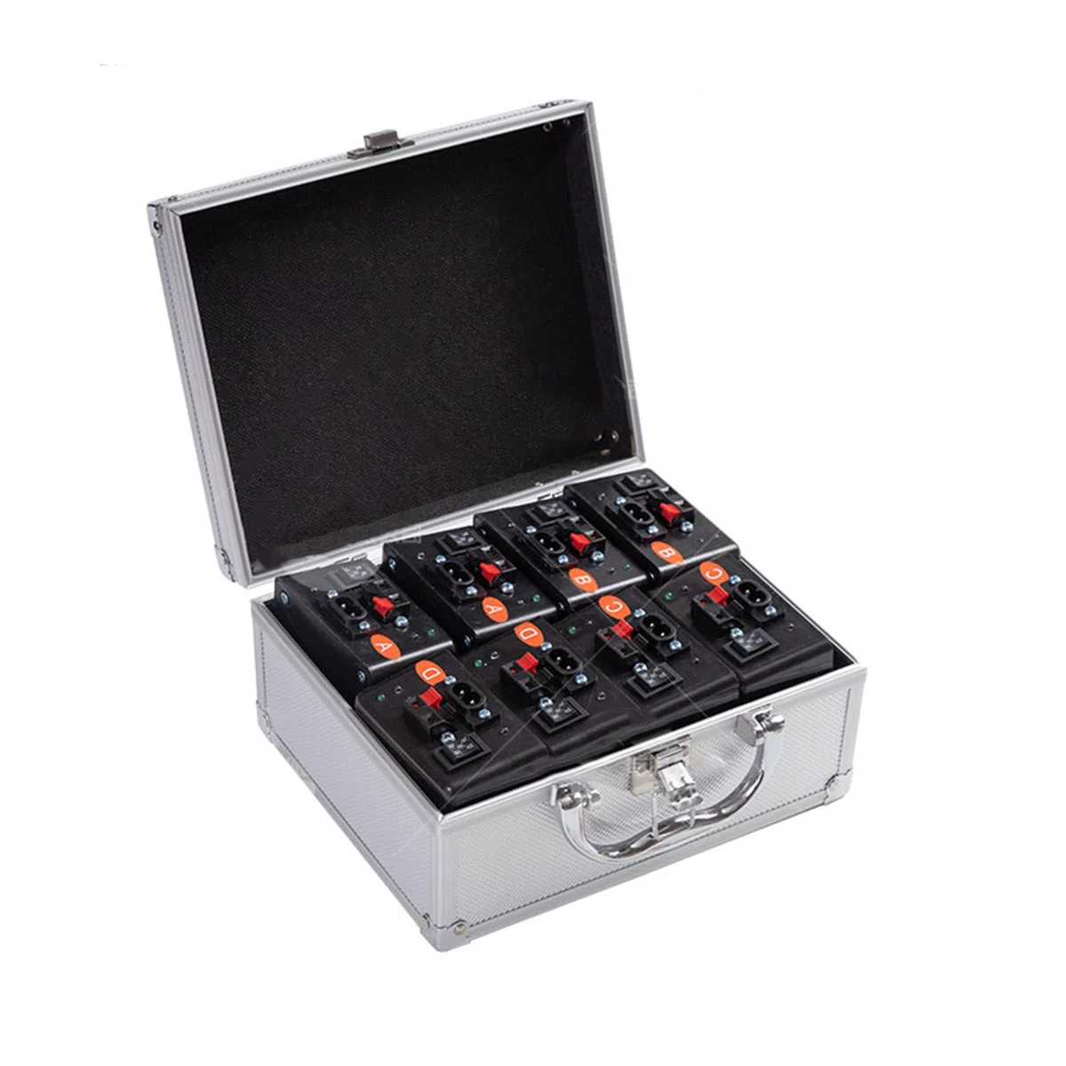 Kaltes Feuerwerk, Zündmaschine, kabellose Fernbedienung, Pyrotechnik, 8 Cue-Empfänger, Bühnenausrüstung, Springbrunnen-Zündsystem, DJ, 1 Gehäuse, 8 Sockel,Battery