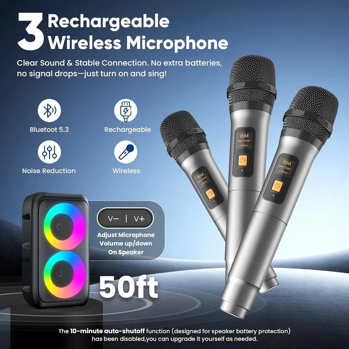 Karaoke Maschine (2026 Neu) | Karaoke Anlage mit 2 Mikrofonen Wiederaufladbaren | 2x15W Karaoke Box für Kinder | Bis zu 10 Stunden Spielzeit | Unterstützt TV/Phone/TWS/AUX | Ideal für Partys/Outdoor