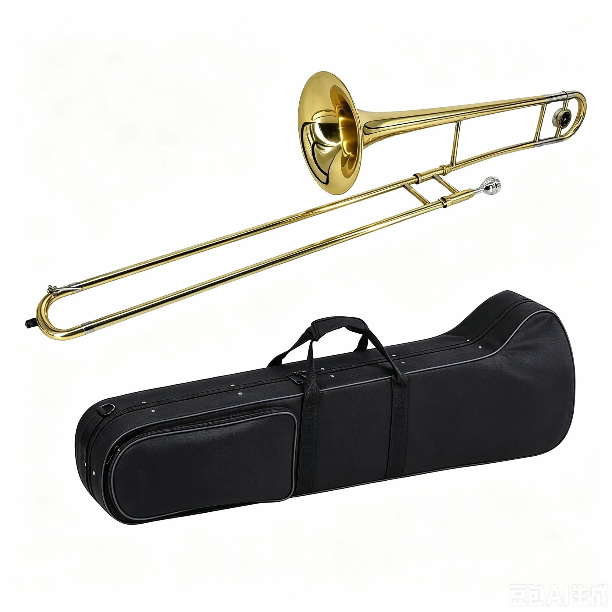 Btuty Bb Tenorposaune aus Messing, Goldlack Posaune mit Neusilber-Zug, Blasinstrument für Anfänger, Schüler und Erwachsene, inkl. Mundstück, Reinigungsstab & Hartschalenkoffer
