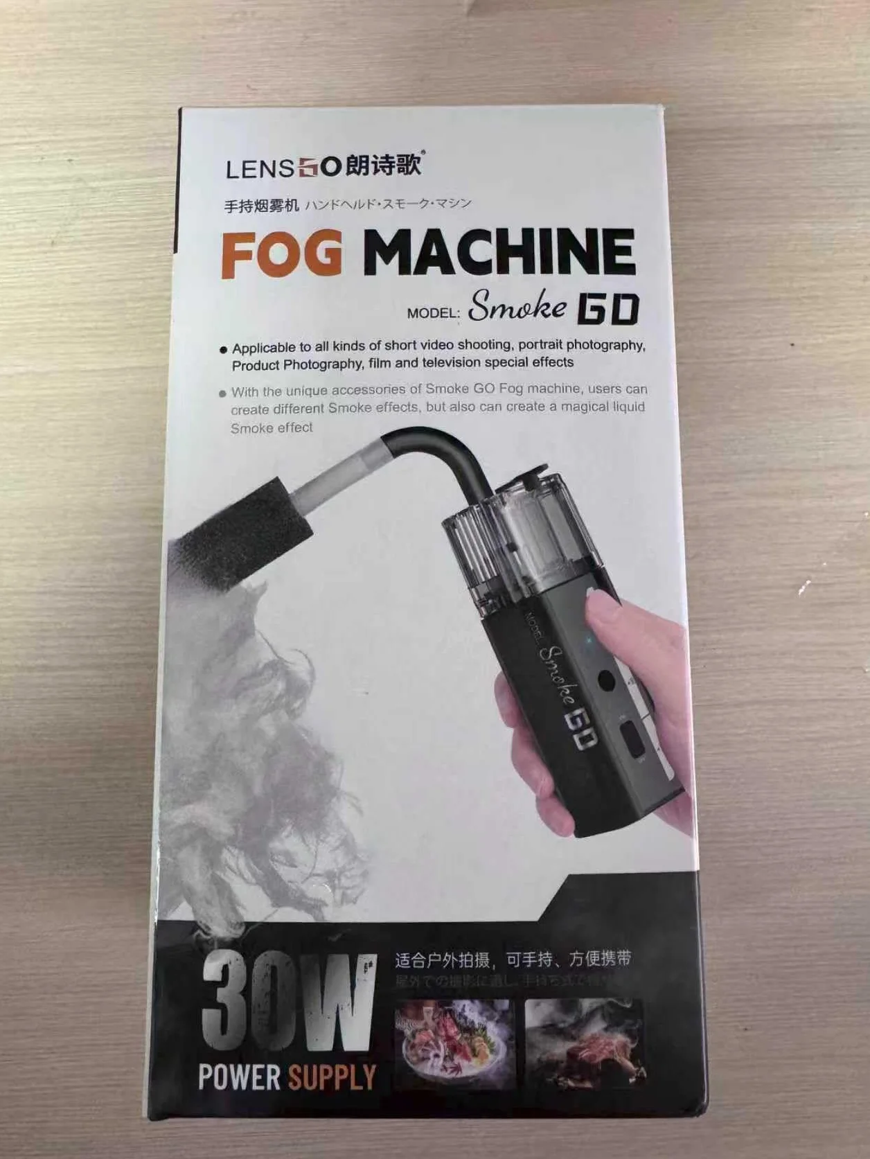 LENSGO SMOKE GO Handheld Nebelmaschine 30W Tragbare Mini-Rauchmaschine mit Fernbedienung & USB-Akku, 5-in-1 Modi (Portrait, Dry-Ice Effekt) für Fotografie, Videos, Outdoor & Content Creator (SMOKE GO)
