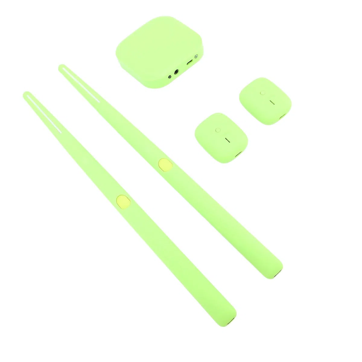 Elektrische Lufttrommel Set, Virtuelle Drumsticks Set, RGB Tragbar 3D-Bewegungsempfindung Air Drum Kit Mit & 8 Sounds für Erwachsene Percussion Accessoires (GREEN)