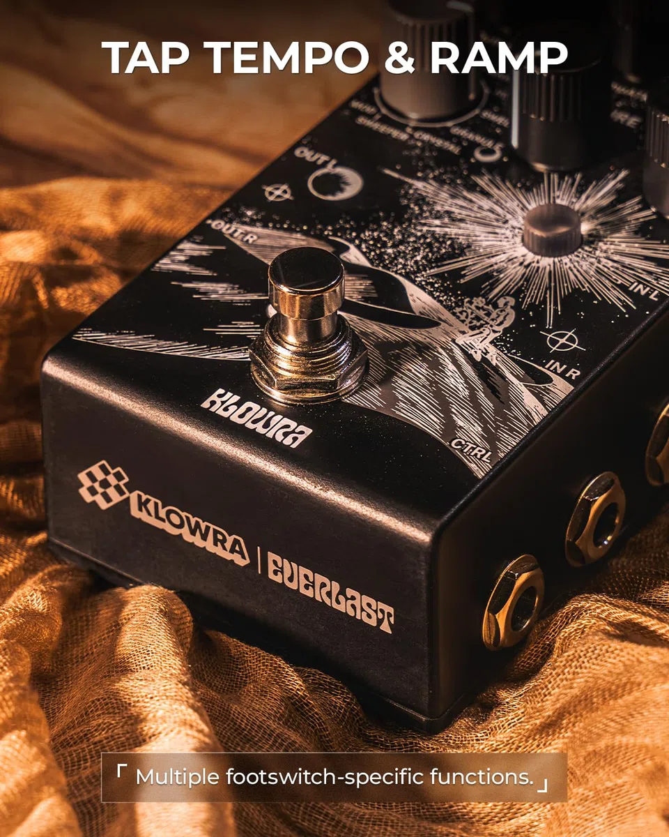Everlast Delay Pedal für E-Gitarre – Verbesserte 2025-Version Digitales Gitarren-Effektpedal mit 9 Stereo-Delay-Typen, Tap Tempo, True Bypass, Analog Dry-Through, Expression-Pedal-Unterstützung