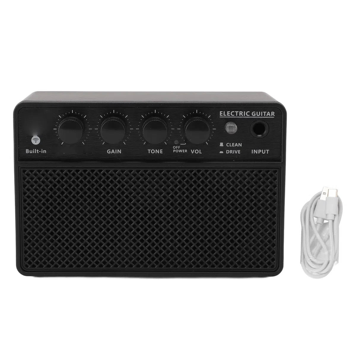 Tragbarer 10-W-Bassverstärker mit Wiederaufladbarem 3, 7-V-2000-mAh-Akku, Kleine Größe und Elegantes Design, Plug-and-Play, USB C, 4 Stunden Nutzungsdauer, 6, 35-mm-Eingangsbuchse