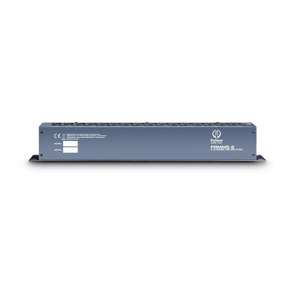 Palmer RMMS 8 - Mikrofon-Splitter, 8 symmetrische XLR Eingänge, 8-Kanal, blau, 19"