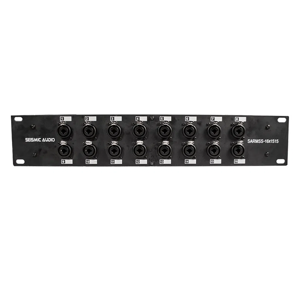 Seismic Audio - SARMSS-16x1515-16-Kanal-XLR-TRS-Kombi-Splitter-Schlangenkabel, zwei 38,1 cm XLR-Stämme – Rack-Montage