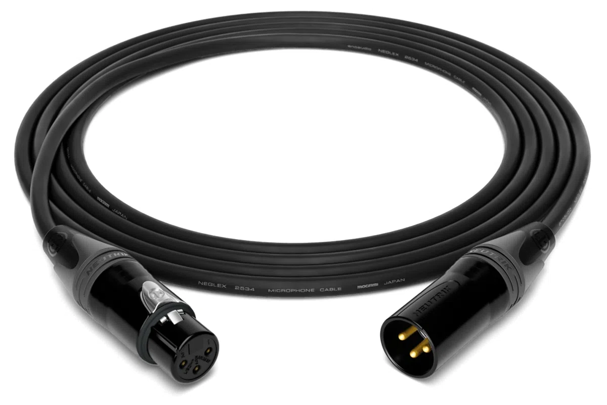 enoaudio Mogami 2534 Quad Professionel Studio Kabel Symmetrische Mikrofon | Neutrik Gold XLR female - XLR male | HiFi, Black, 3,0 m