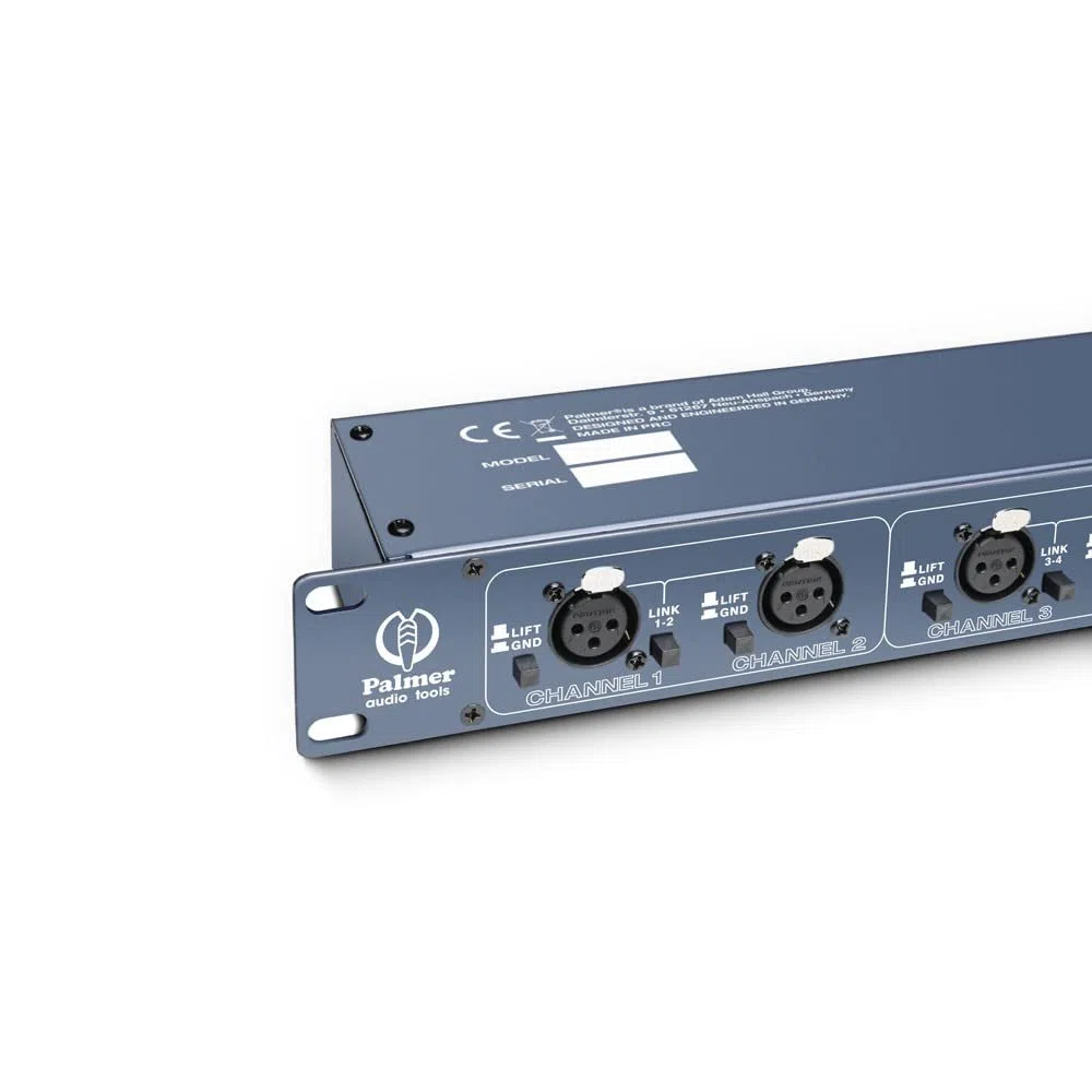 Palmer RMMS 8 - Mikrofon-Splitter, 8 symmetrische XLR Eingänge, 8-Kanal, blau, 19"