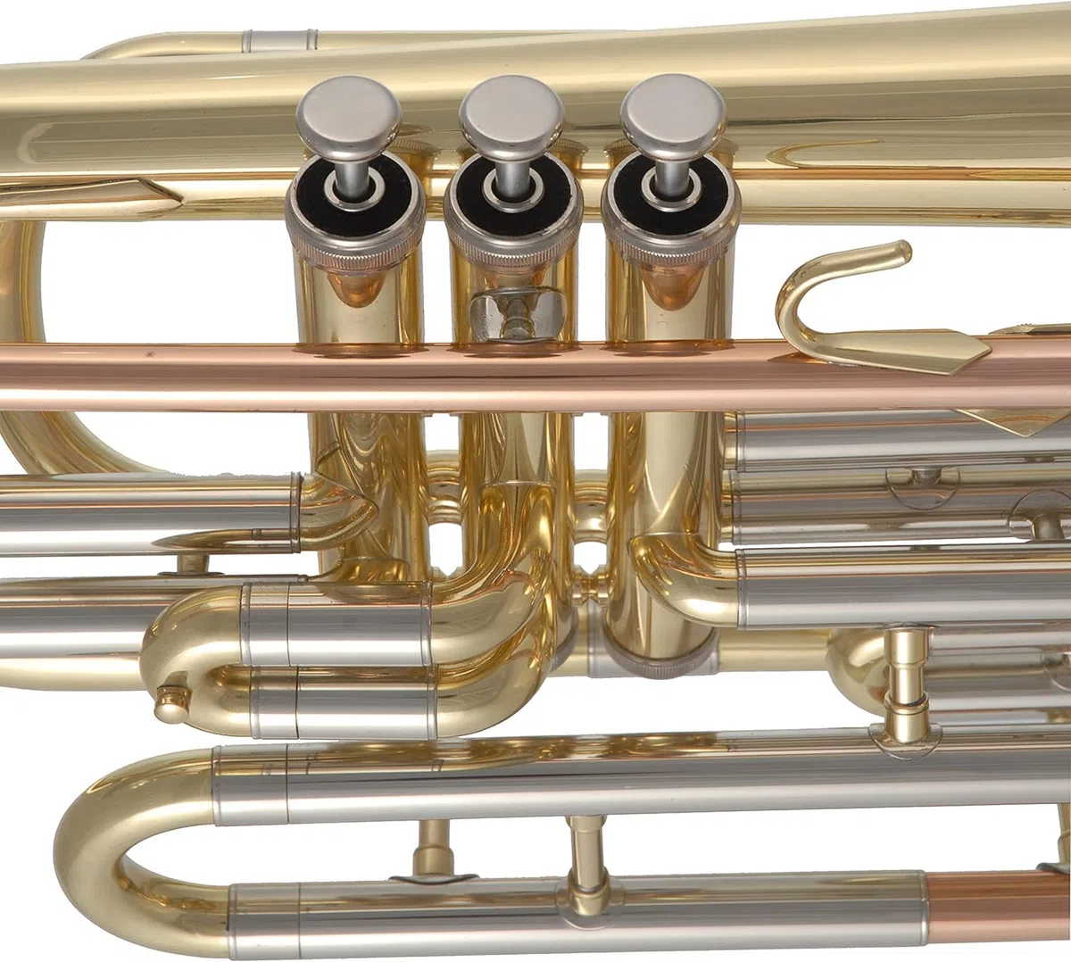 TMP-377 Basstrompete in B - Marching Posaune mit Goldmessing-Mundrohr - Marschposaune in Bb