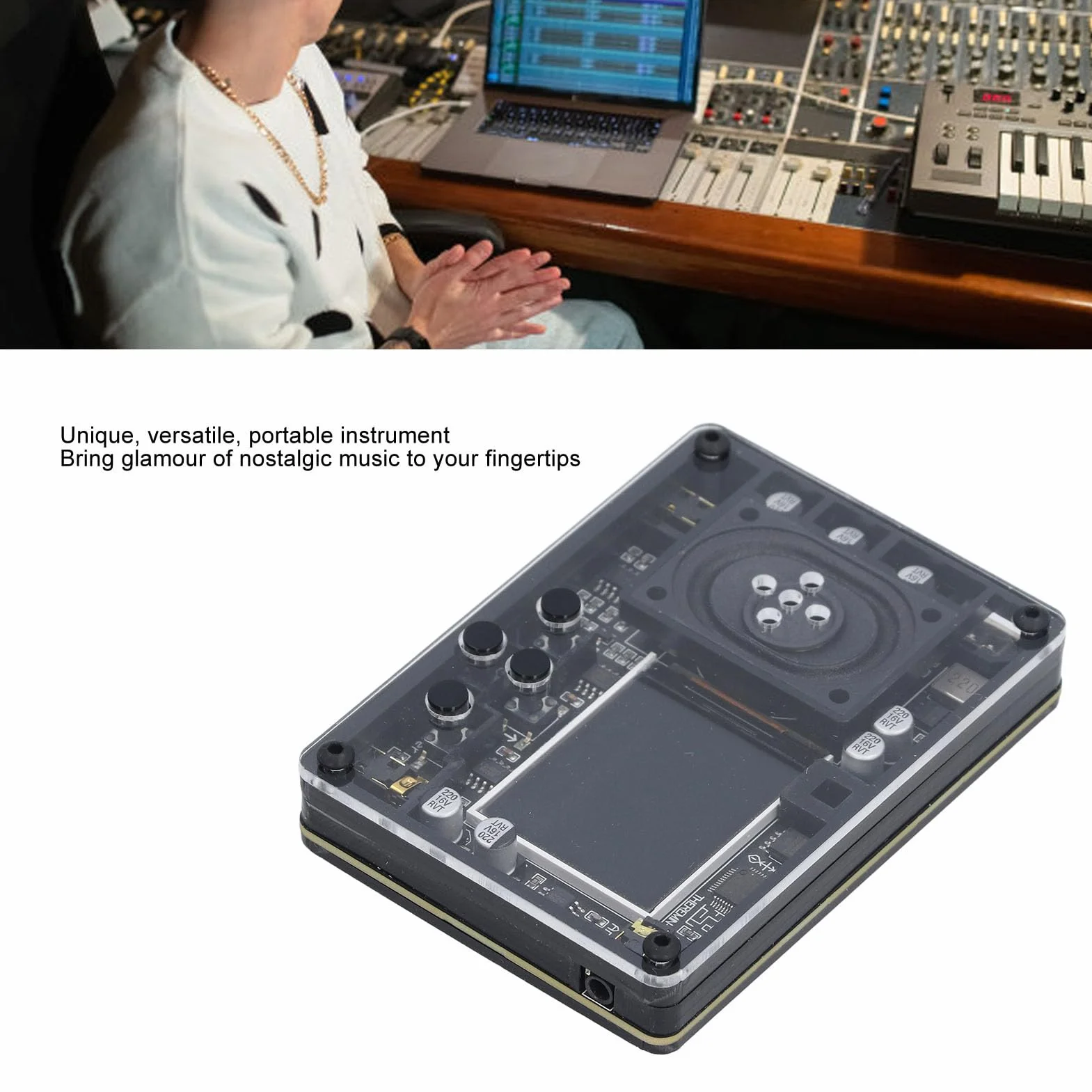Mini-Theremin, Audio-Theremin-Kit mit Farbbildschirm und Mehreren Einstellbaren Stimmen, Kreatives Elektronisches Musikinstrument, Unterstützt 20 Instrumente und 70 Töne