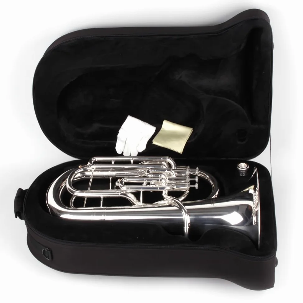 Euphonium versilbert, Bb Stimmung 4 Monel Ventile Koffer