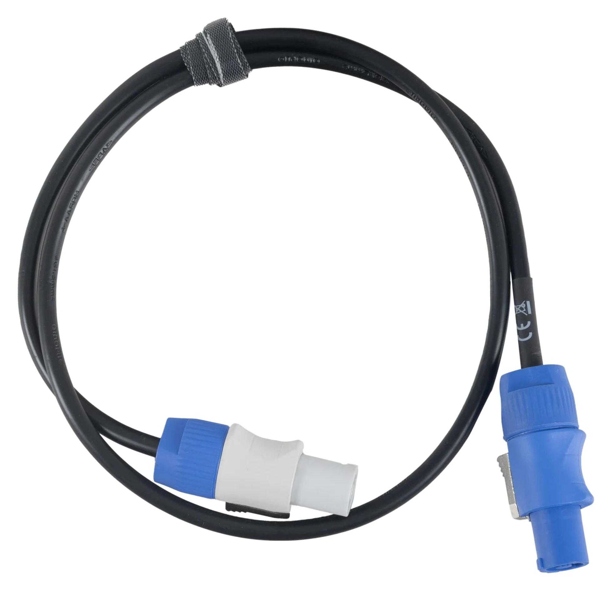 Pronomic Power Twist 1 Stromkabel - 5 Kabel zur Stromversorgung von Aktiv-Lautsprechern und Scheinwerfern - PowerCon-kompatible Stecker - Kabel (H05VV-F) mit 3x 1,5 mm² - Länge: 1 m - Schwarz