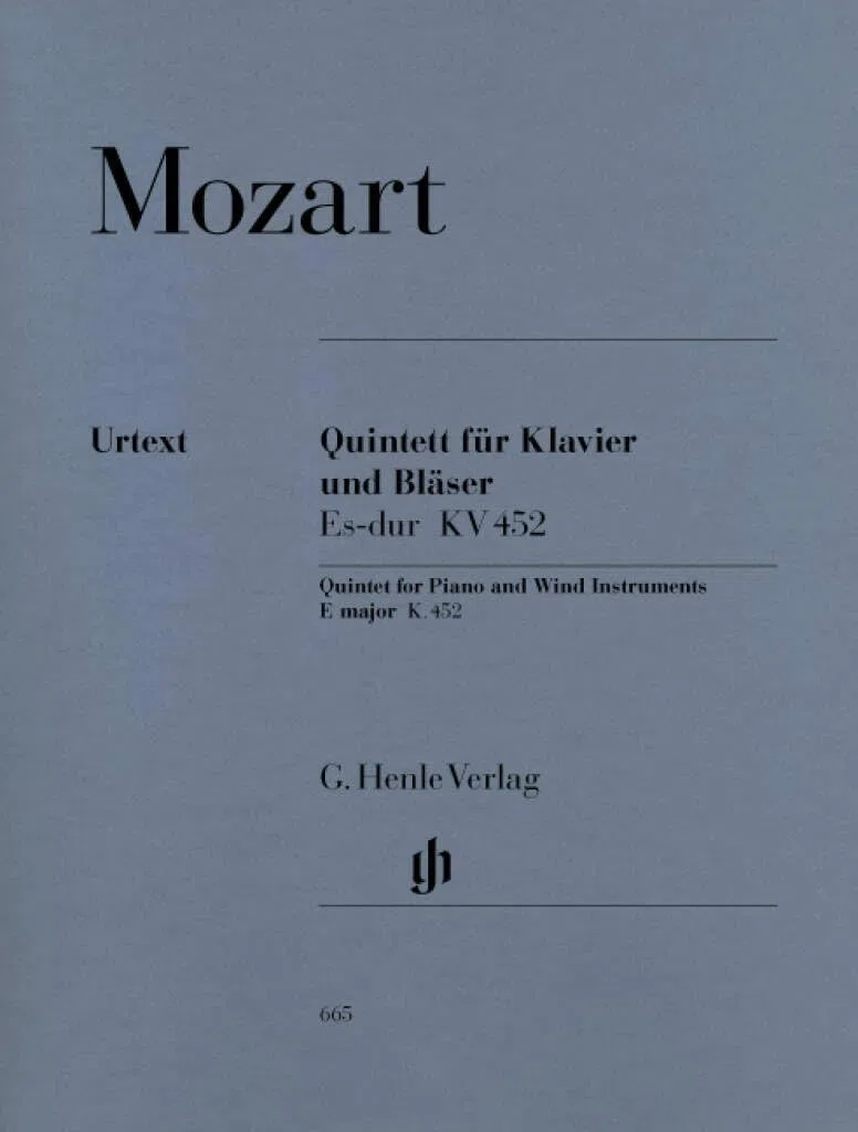Quintett Es-Dur KV 452 Ob Klar Hrn Fag Klav. Oboe, Klarinette, Horn, Fagott, Klavier: Besetzung: Kammermusik mit Blasinstrumenten (G. Henle Urtext-Ausgabe)