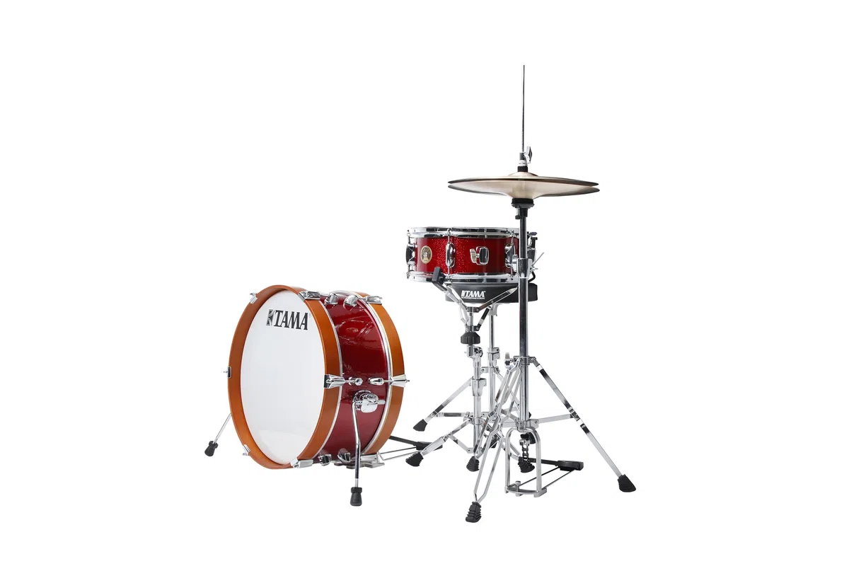 TAMA Club Jam Schlagezug Set - mini, 2 teilig in Candy Apple Mist mit Chrom Hardware (LJK28S-CPM)