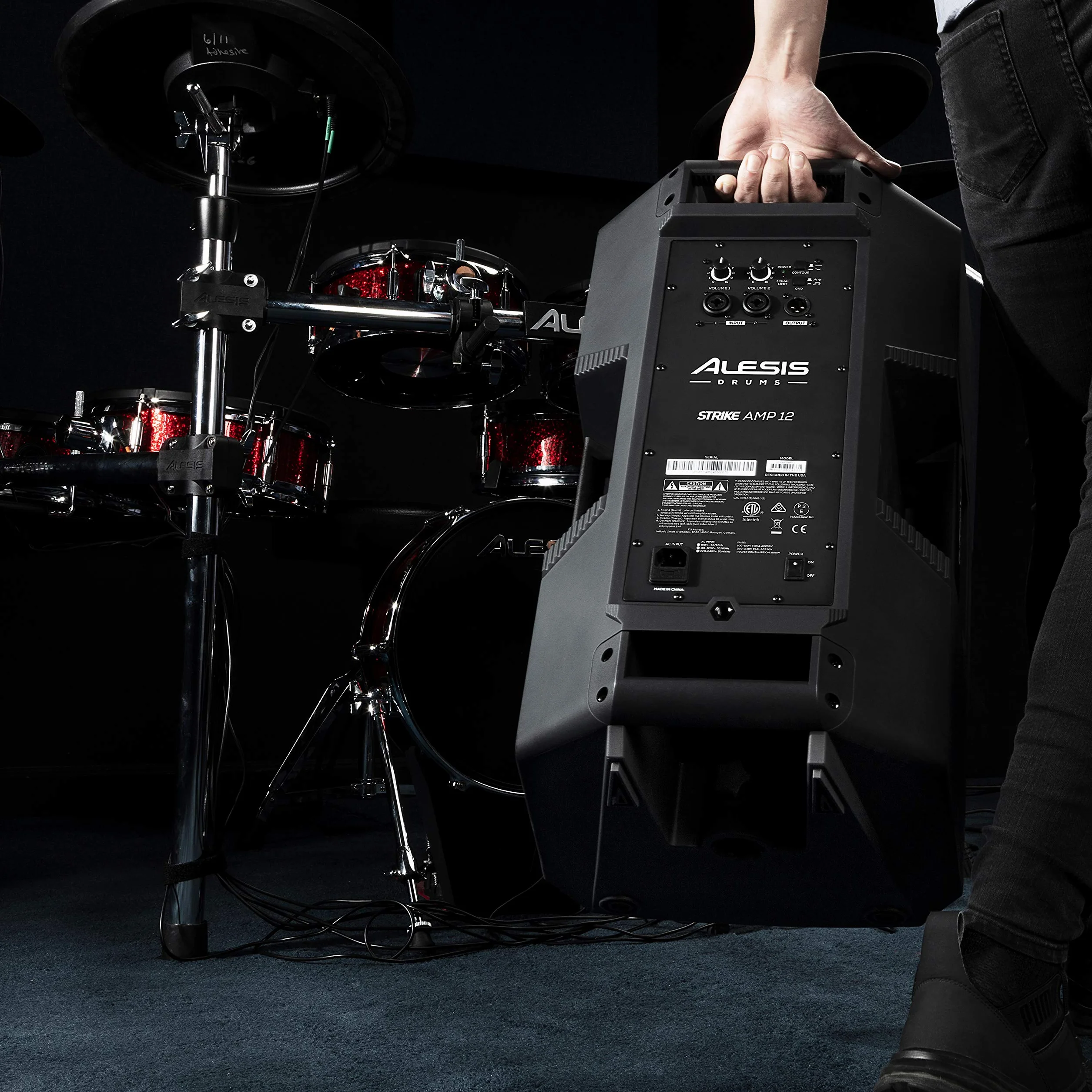 Alesis Strike Amp 12 - aktiver 2000-Watt Schlagzeug-Lautsprecher und Verstärker mit 12-Zoll Woofer, Hochfrequenz-Kompressionstreiber und Contour EQ