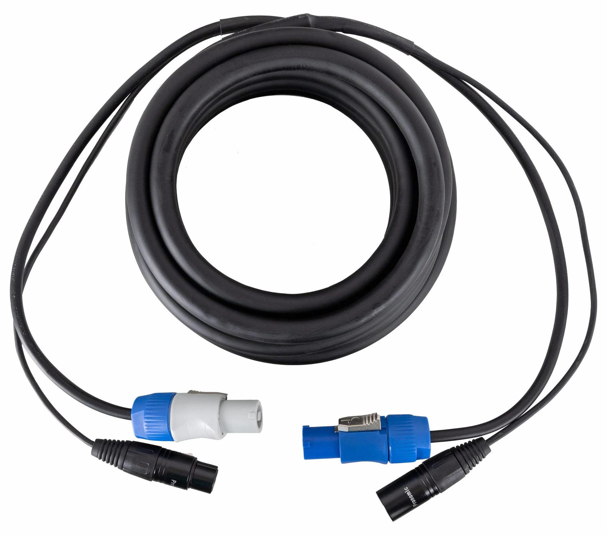 Pronomic Stage PPX-5 Hybridkabel Powerplug/XLR - Kombi-Kabel für Stromversorgung und Audiosignal zu aktiven Lautsprechern - Länge: 5 m