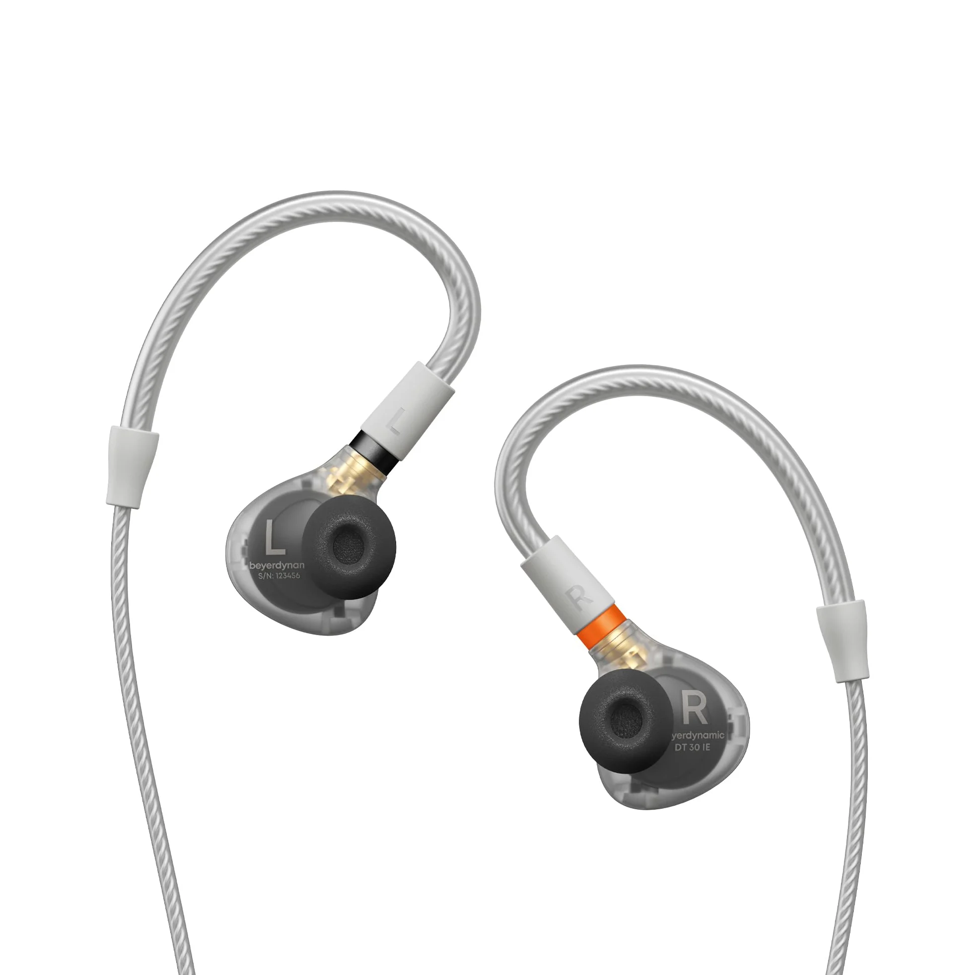beyerdynamic DT 30 IE Professioneller In-Ear-Monitor für Bühne & Proberaum | Passive Schallisolation bis zu 39 dB, ergonomische Passform, abnehmbares MMCX-Kabel, Farbe Transparent
