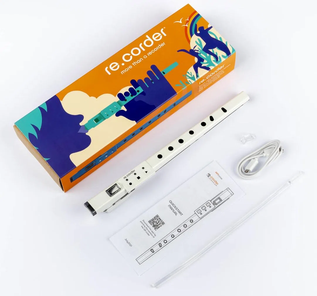 ARTinoise re.corder digitale akustische Flöte kabelloser MIDI-Controller 32 Klangfarben 4 Wiedergabemodi WEISS
