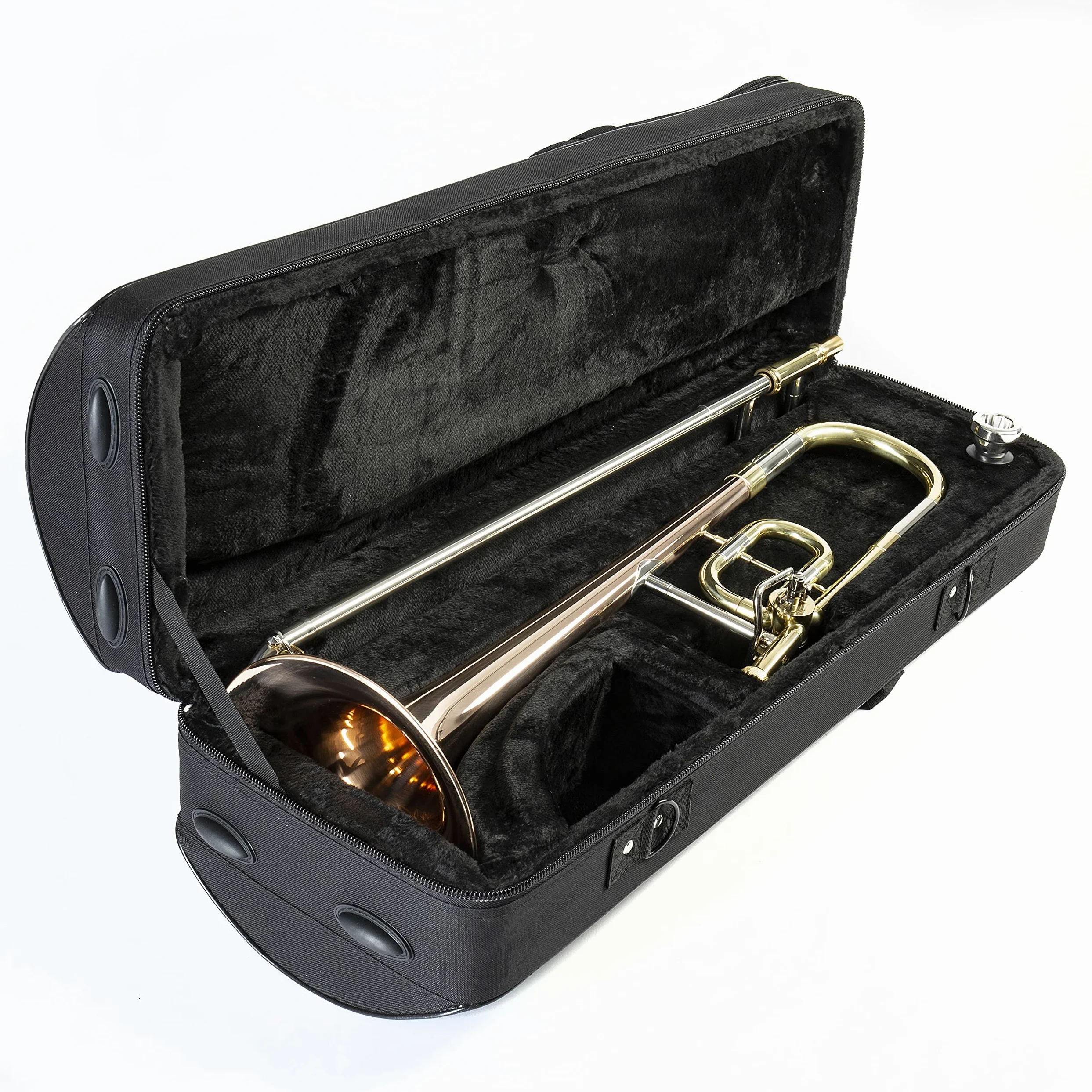 Monzani MZSL-703L II B/C-Posaune, Kupfer Schallstück, Klarlack Lackiert, Mundstück und Hardcase, Optimierter Bohrungsverlauf, Leichte Ansprache, Warmer und Ausgewogener Klang