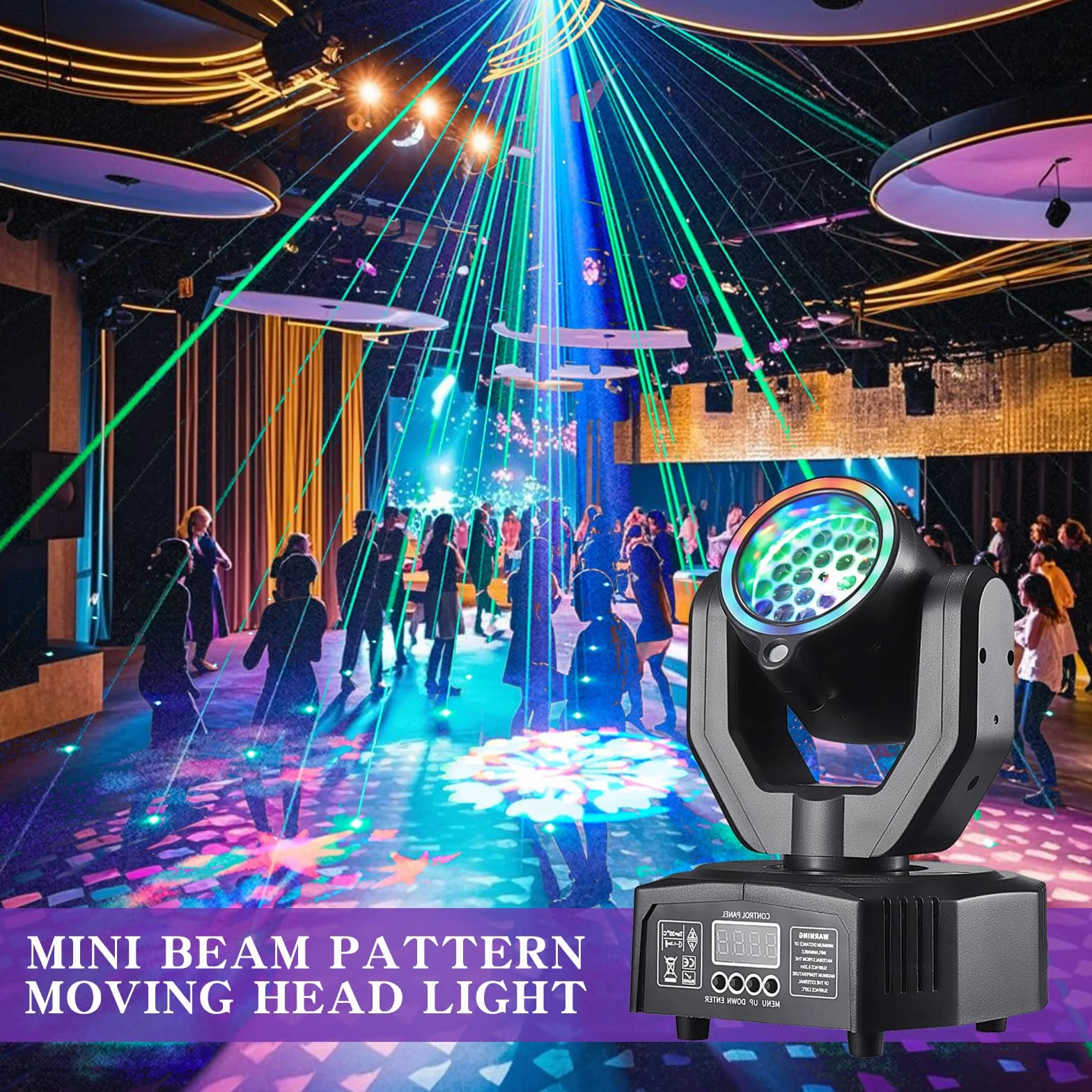 Disco-Licht mit beweglichem Kopf, Party-Lichter, LT05, LED-RGB-Licht, DJ-Projektor, Musikgesteuert, DJ-Disco-Lichter, DMX-Effekt-Strahler, für Bar, KTV, Familientreffen, Hochzeit, Geburtstag