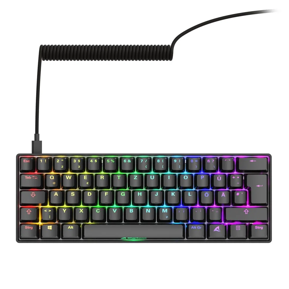 Sharkoon Skiller SGK50 S4 Gen2, schwarz, Gateron Yellow, 60% DE-Layout