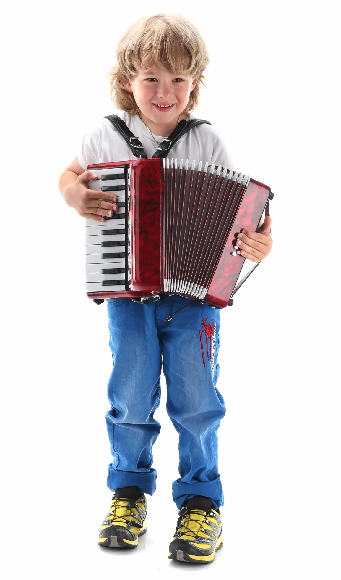 Classic Cantabile Secondo Junior 8-Bass Akkordeon (22 Diskanttasten, 8-Basstasten, inkl. Tragerriemen und Gigbag) rot