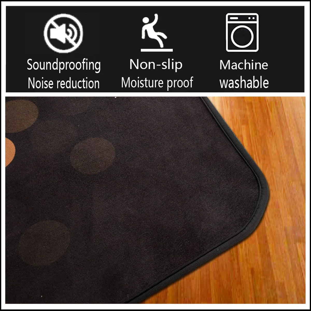 EYZO Drum Teppich Schlagzeug Teppich Trommel Schallschutz Teppich Schalldicht Matte für E Drum Schlagzeug Elektronisch Snare Teppich Snare Drum Musikinstrumente rutschfeste Teppiche, 160CMx120CM