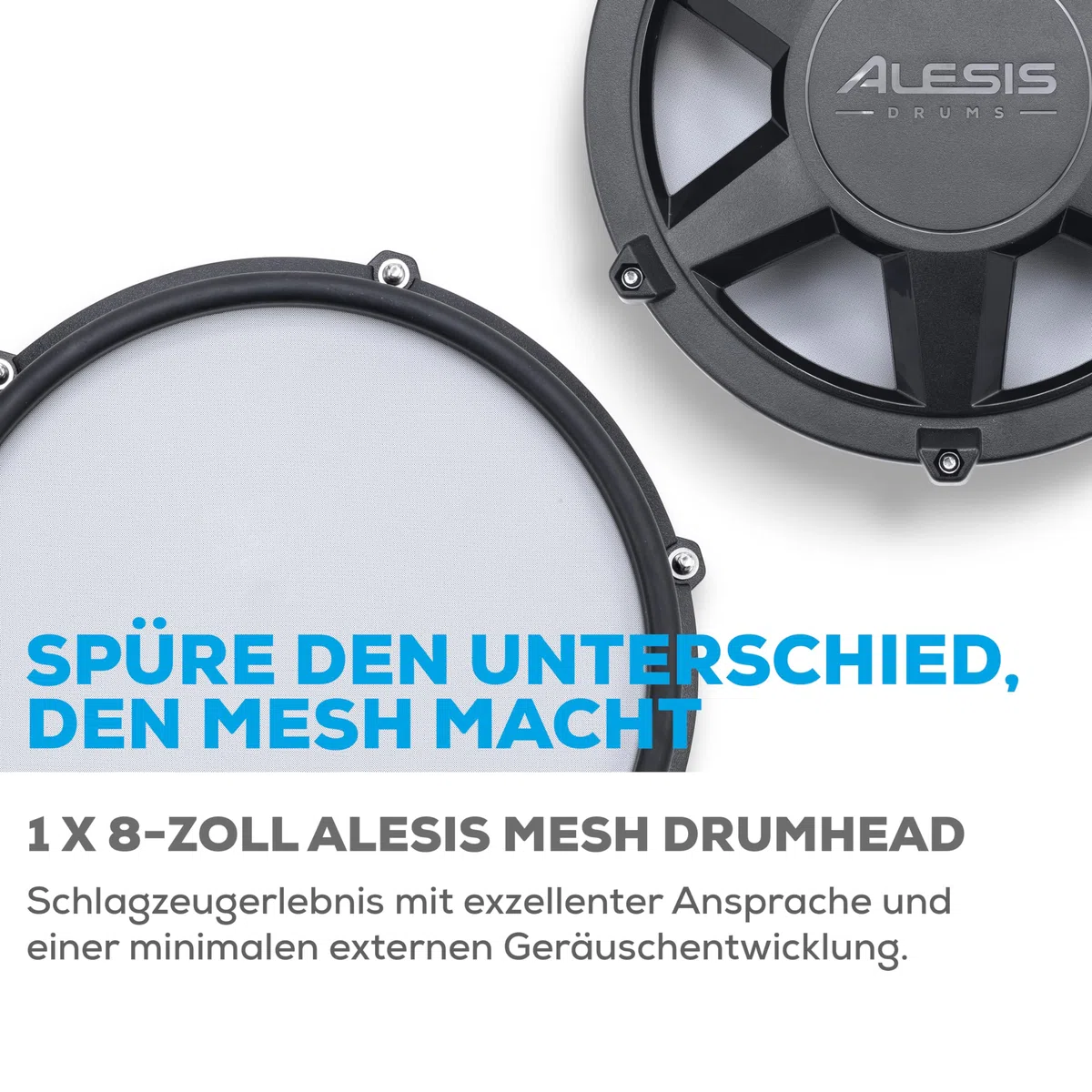 Alesis Nitro Max Kit 10-teiliges Elektronische Schlagzeug mit Quiet Mesh Pads, 10" Dual Zone Snare, Bluetooth, 440+ Sounds, Drumeo, USB MIDI, Kick Pedal